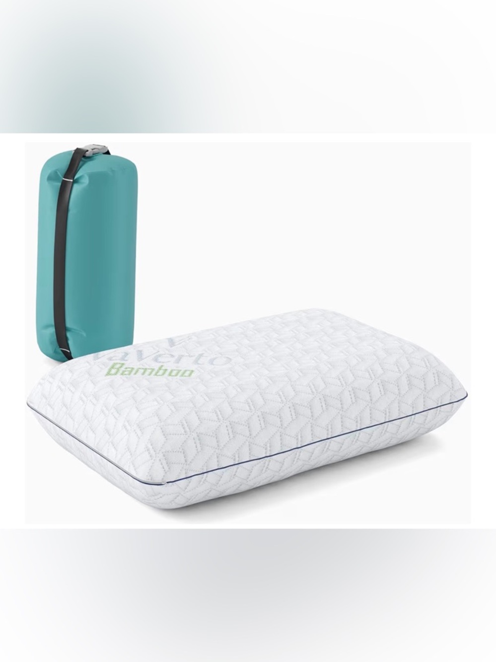 VaVerto Travel Memory Foam Pillow Cooling Gel‎ Camping Backpacking w/ Bag NWT